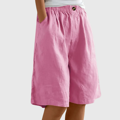 Weite Damen-Shorts mit elastischem Bund
