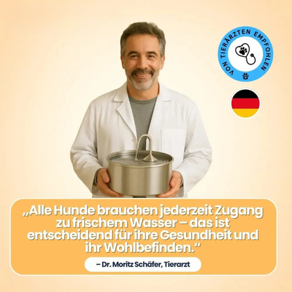Trinkbrunnen für Hunde aus Edelstahl