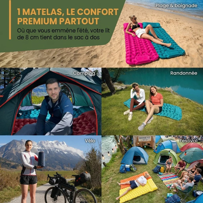 Leichte aufblasbare Campingmatratze mit integrierter Pumpe