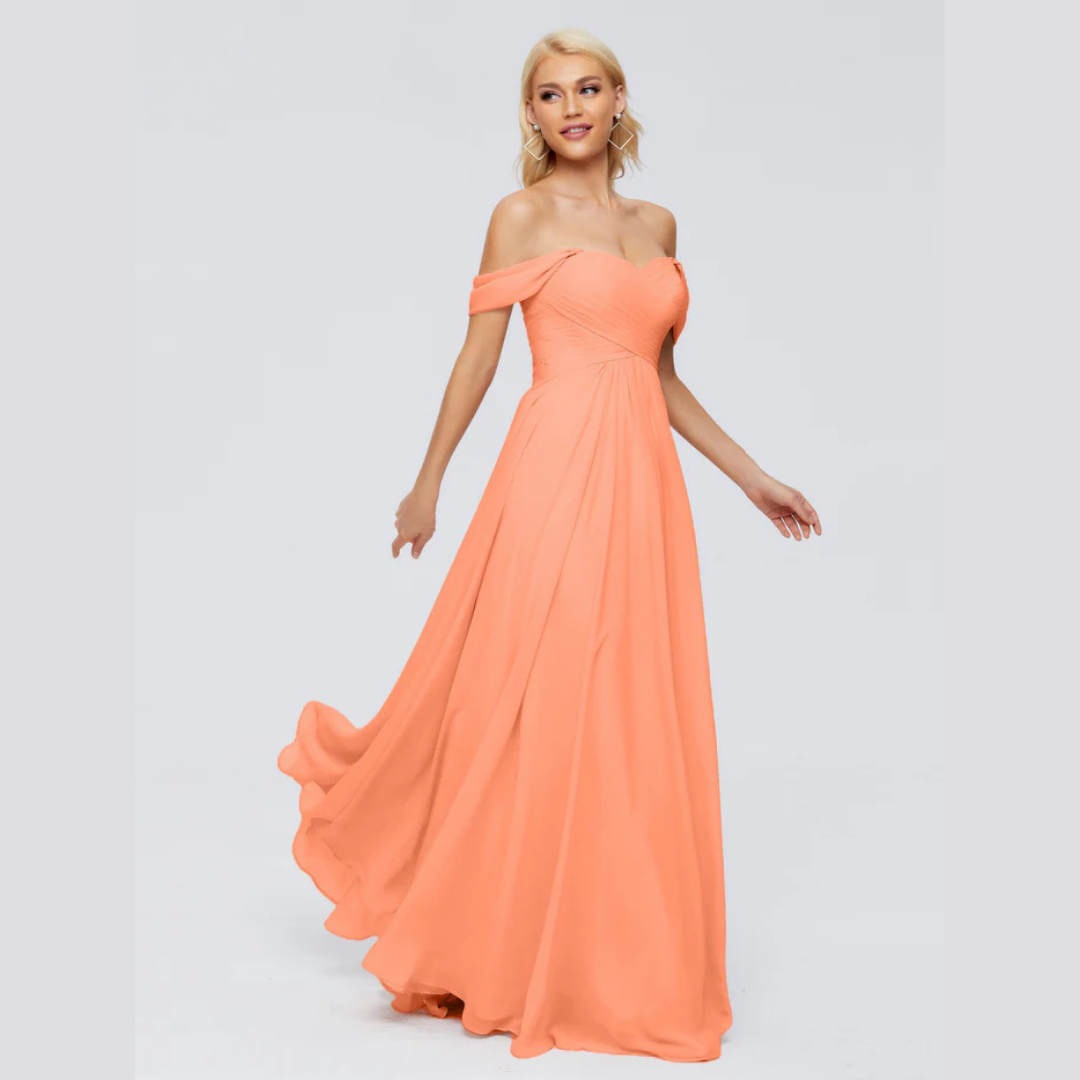 Robe de Demoiselle d'Honneur Élégante à Bretelles