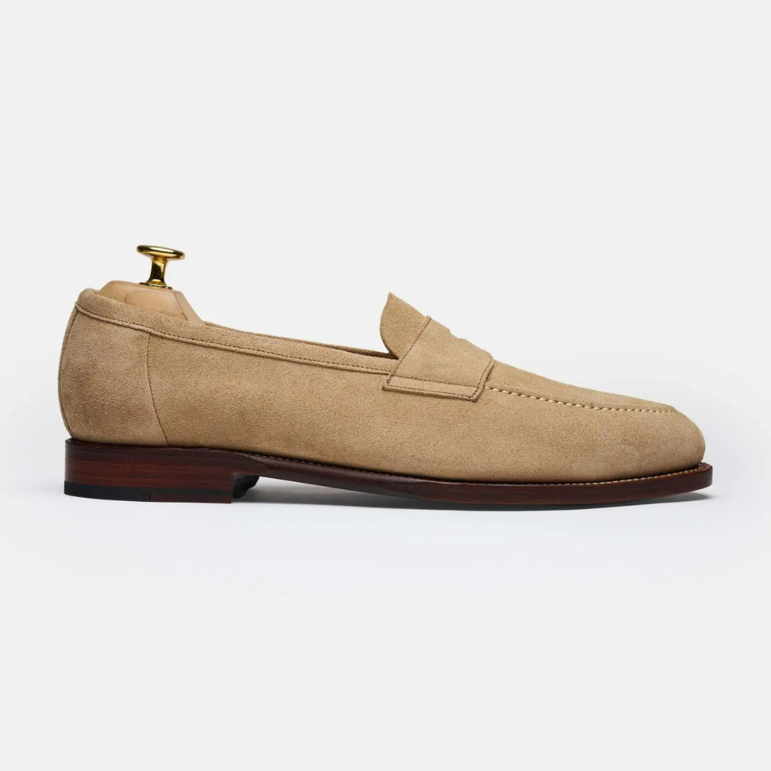 Elegante und bequeme Herren-Mokassins aus braunem Wildleder