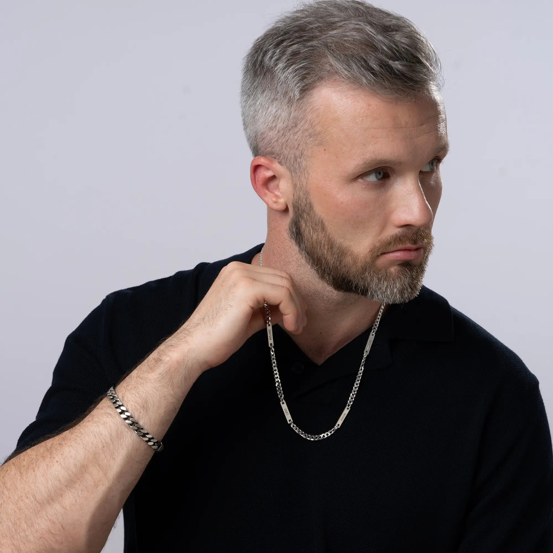Personalisierbare Herrenhalskette aus Edelstahl