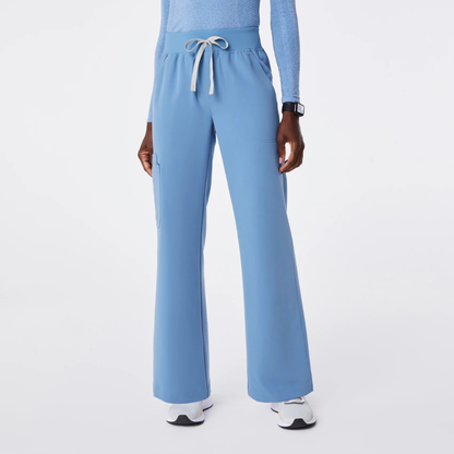 Pantalon Médical à Taille Haute et Jambes Larges
