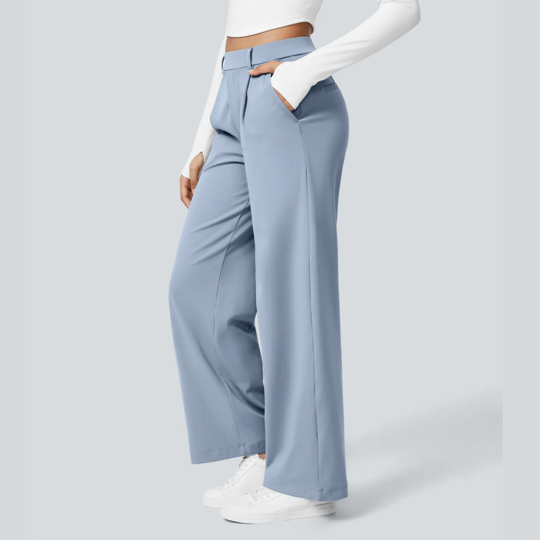 Pantalon large taille haute femme