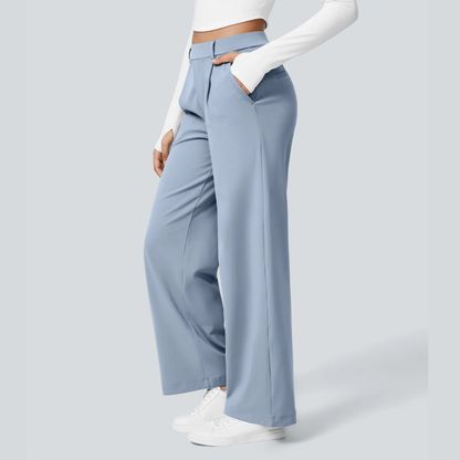 Pantalon large taille haute femme