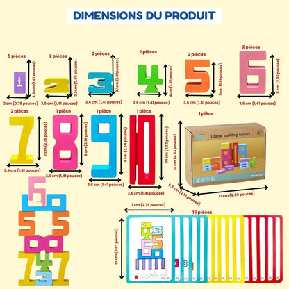 Blocs de Construction en Bois avec Chiffres