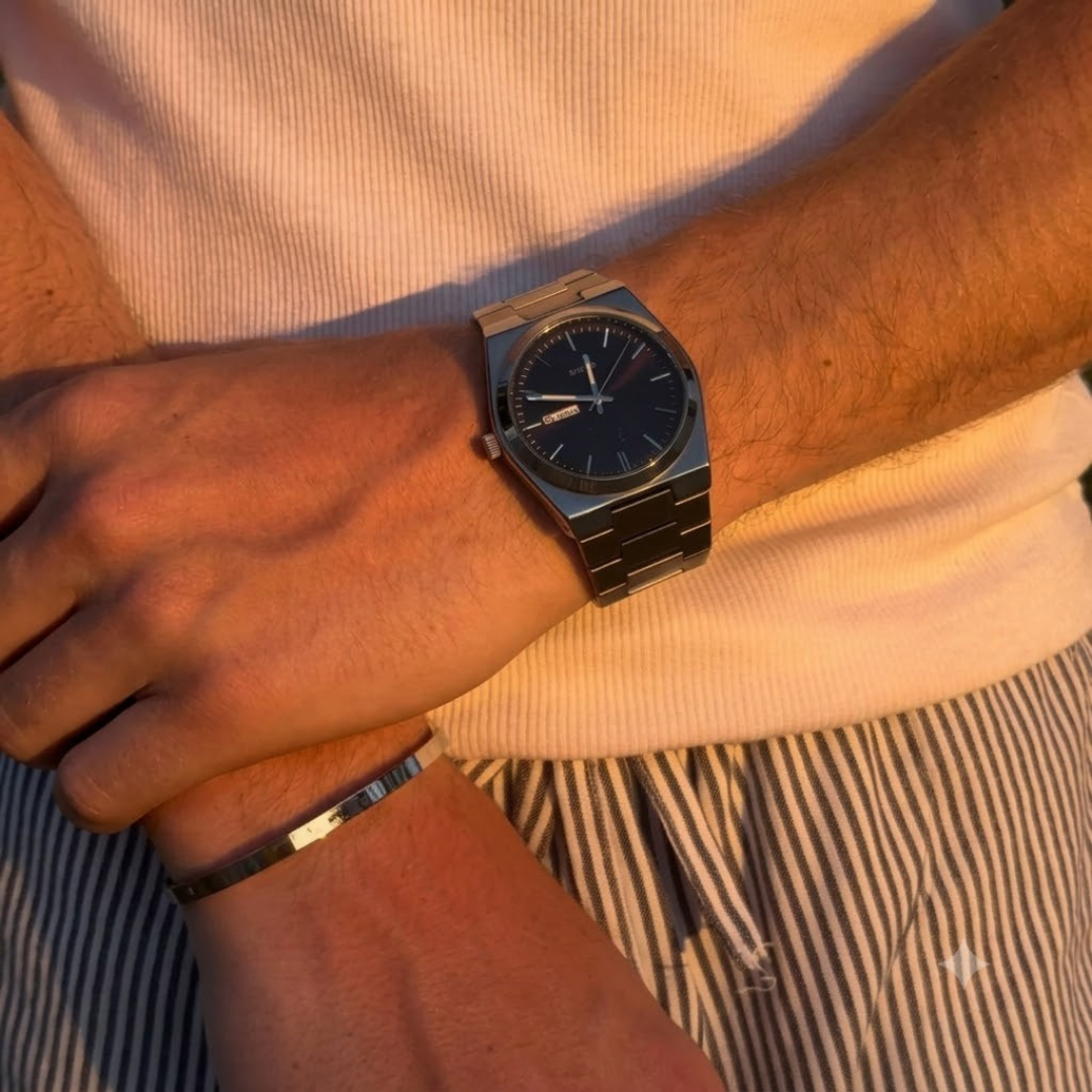 Elegante Herrenuhr aus Edelstahl