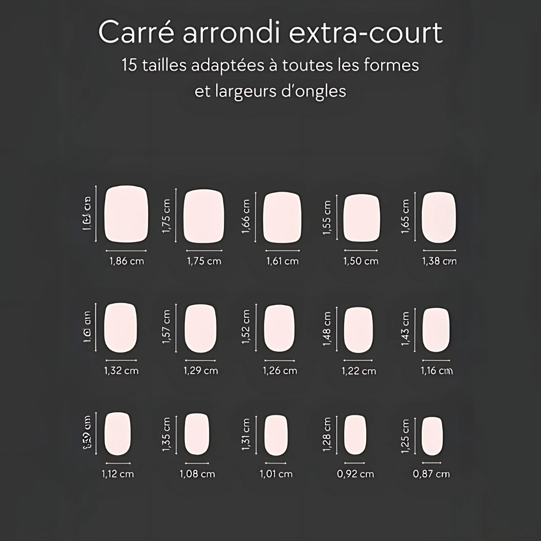 Set d'Ongles Blancs Extra Courts - Finition Naturelle