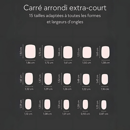Set d'Ongles Blancs Extra Courts - Finition Naturelle