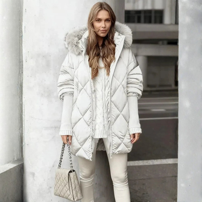 Manteau d'Hiver Quilté avec Capuche