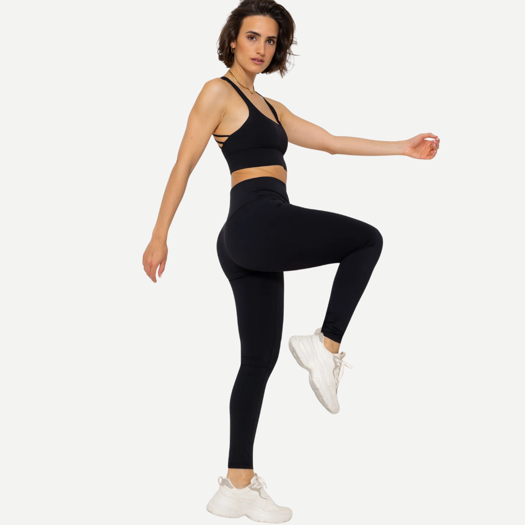 Sportleggings Damen High Waist Leo Print