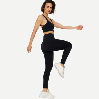 Sportleggings Damen High Waist Leo Print