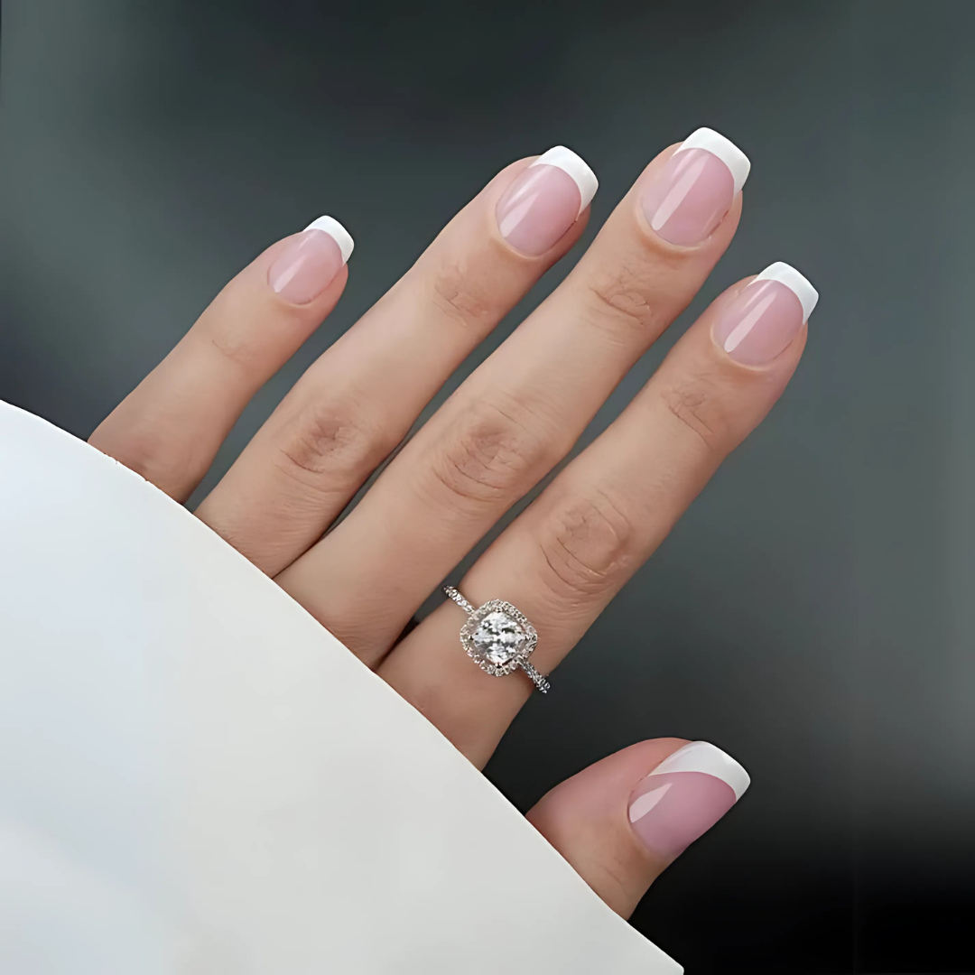 Set d'Ongles Blancs Extra Courts - Finition Naturelle