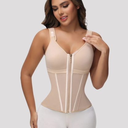 Corset en latex avec fermeture éclair