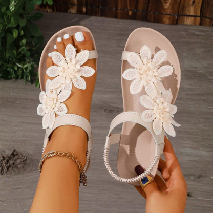 Bequeme Sandalen mit Blumenmuster für Damen