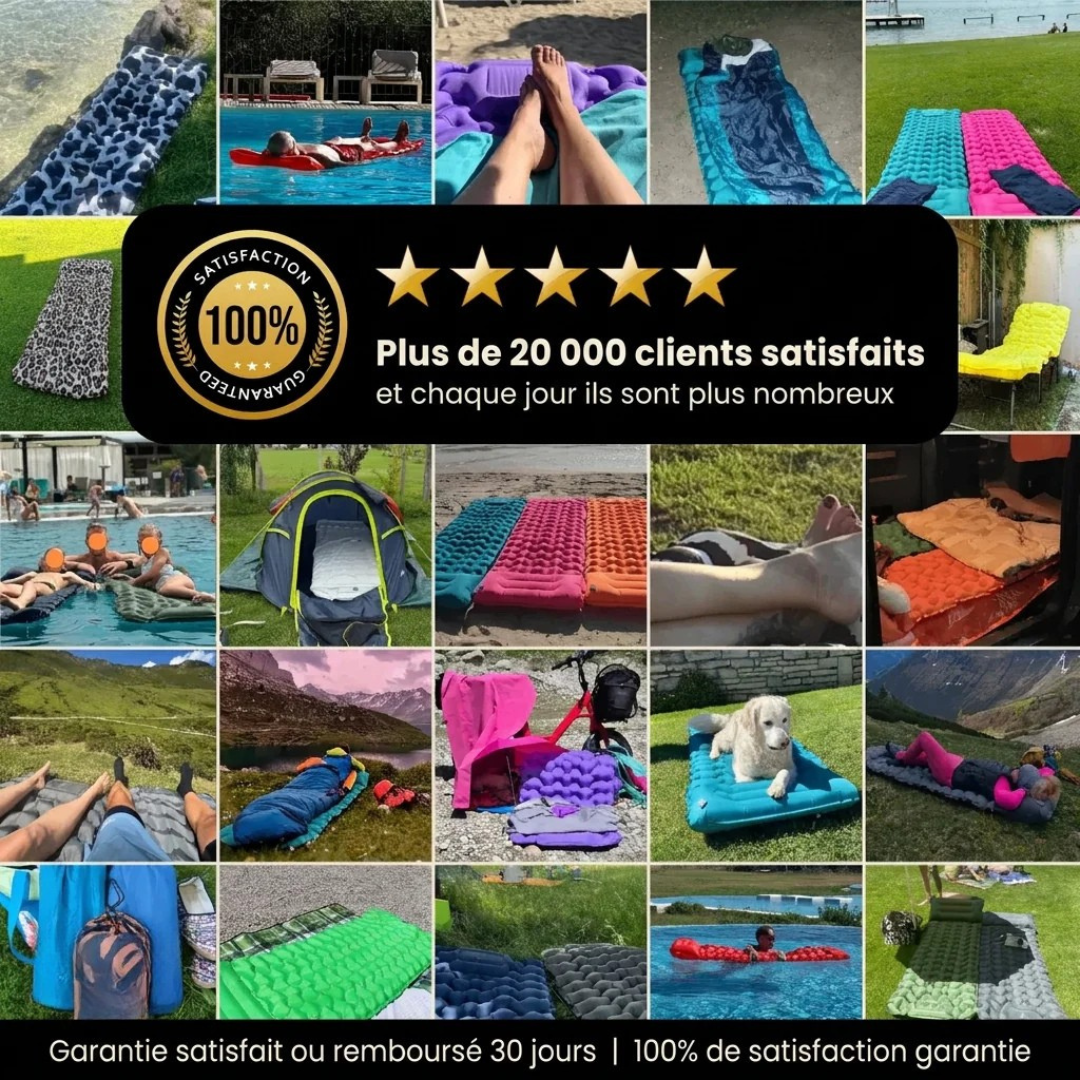 Leichte aufblasbare Campingmatratze mit integrierter Pumpe