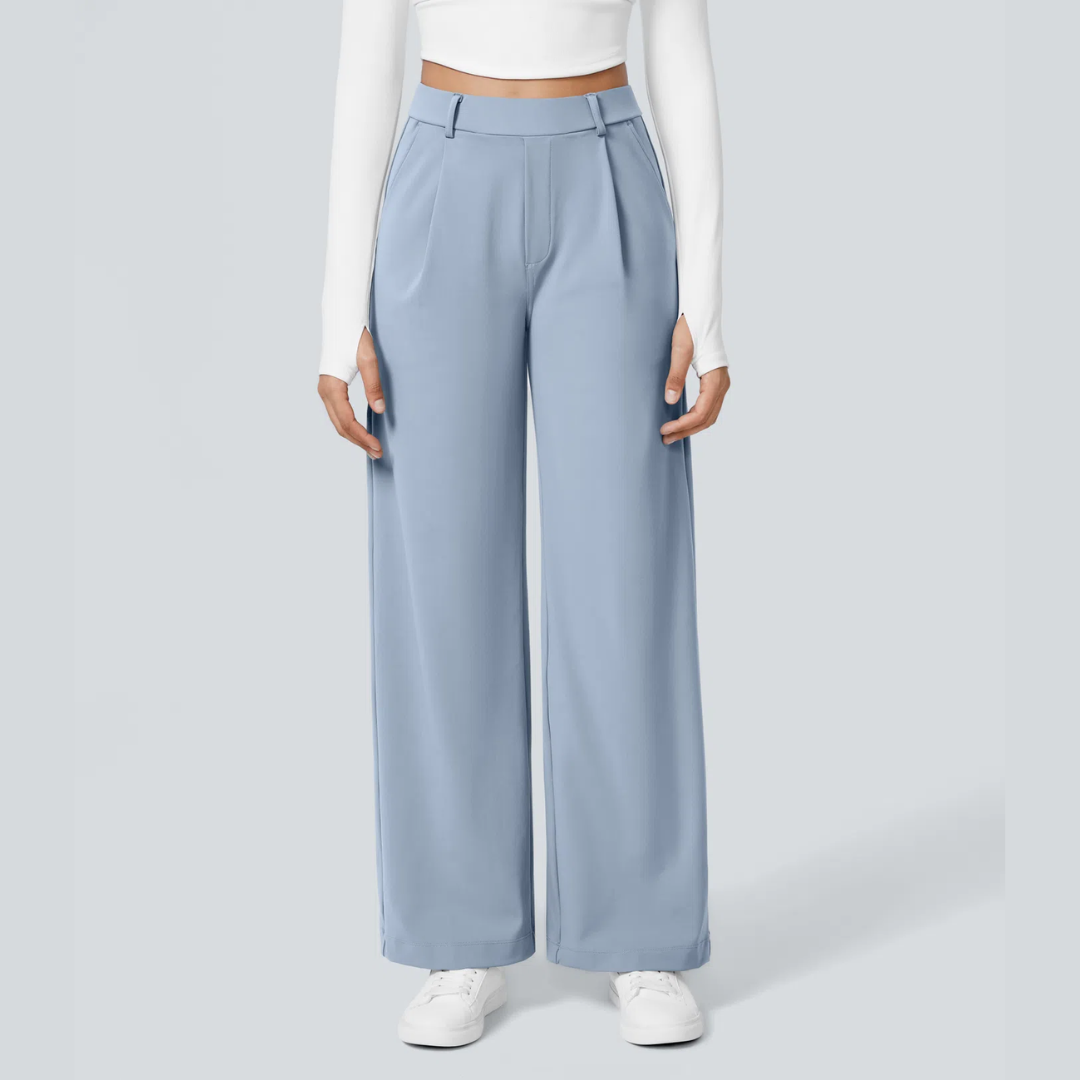 Pantalon large taille haute femme