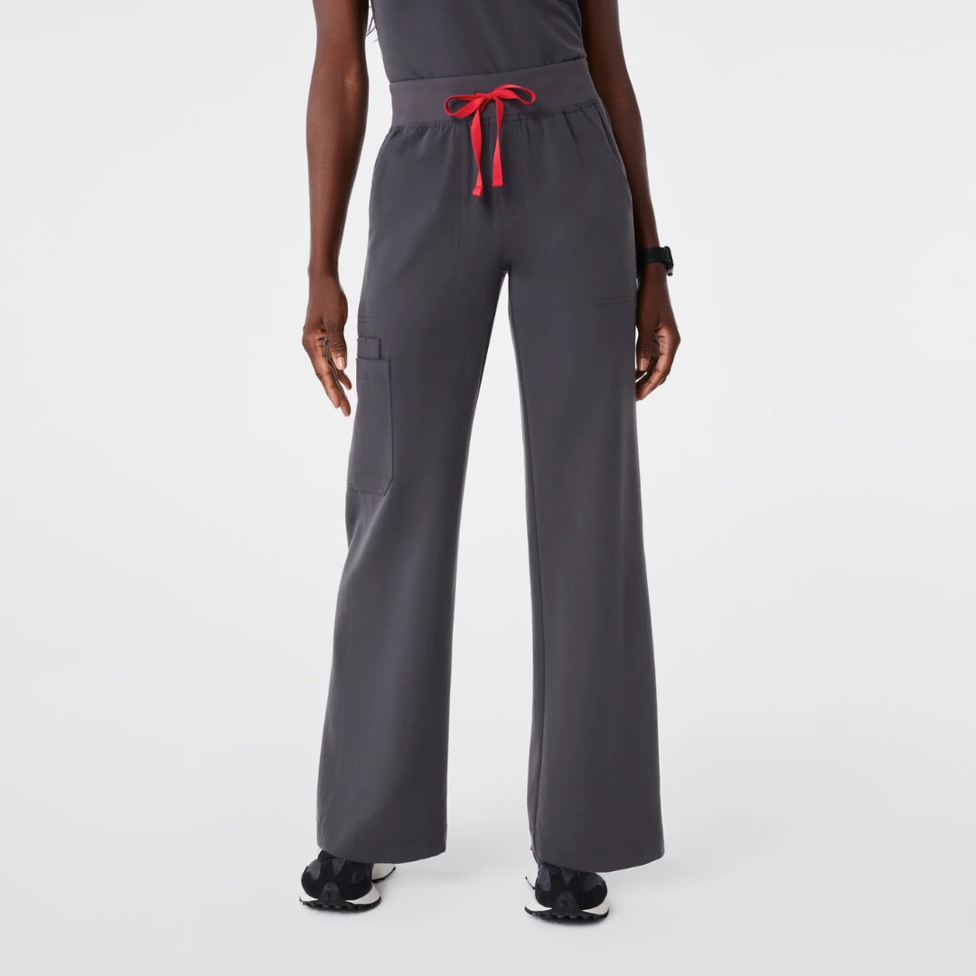 Pantalon Médical à Taille Haute et Jambes Larges