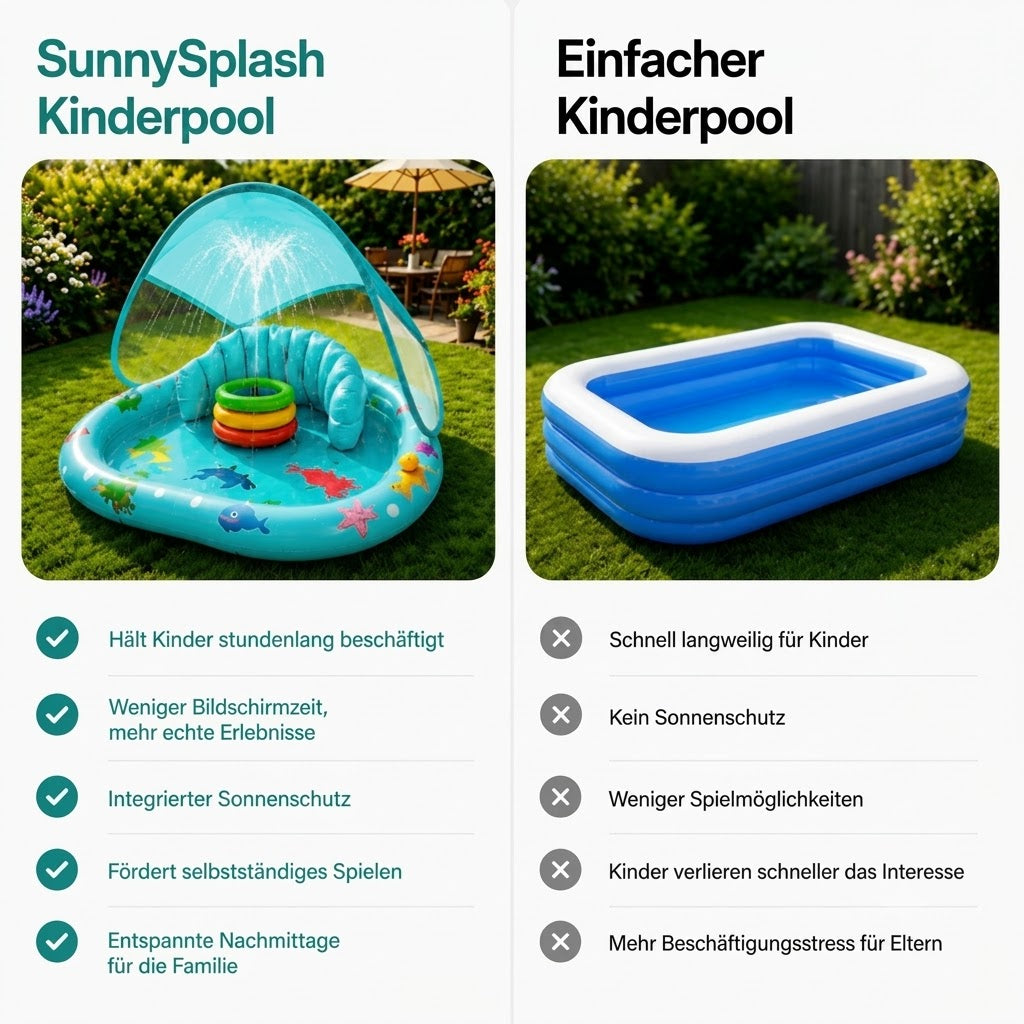 Aufblasbares Kinderplanschbecken mit Wasserstrahlen