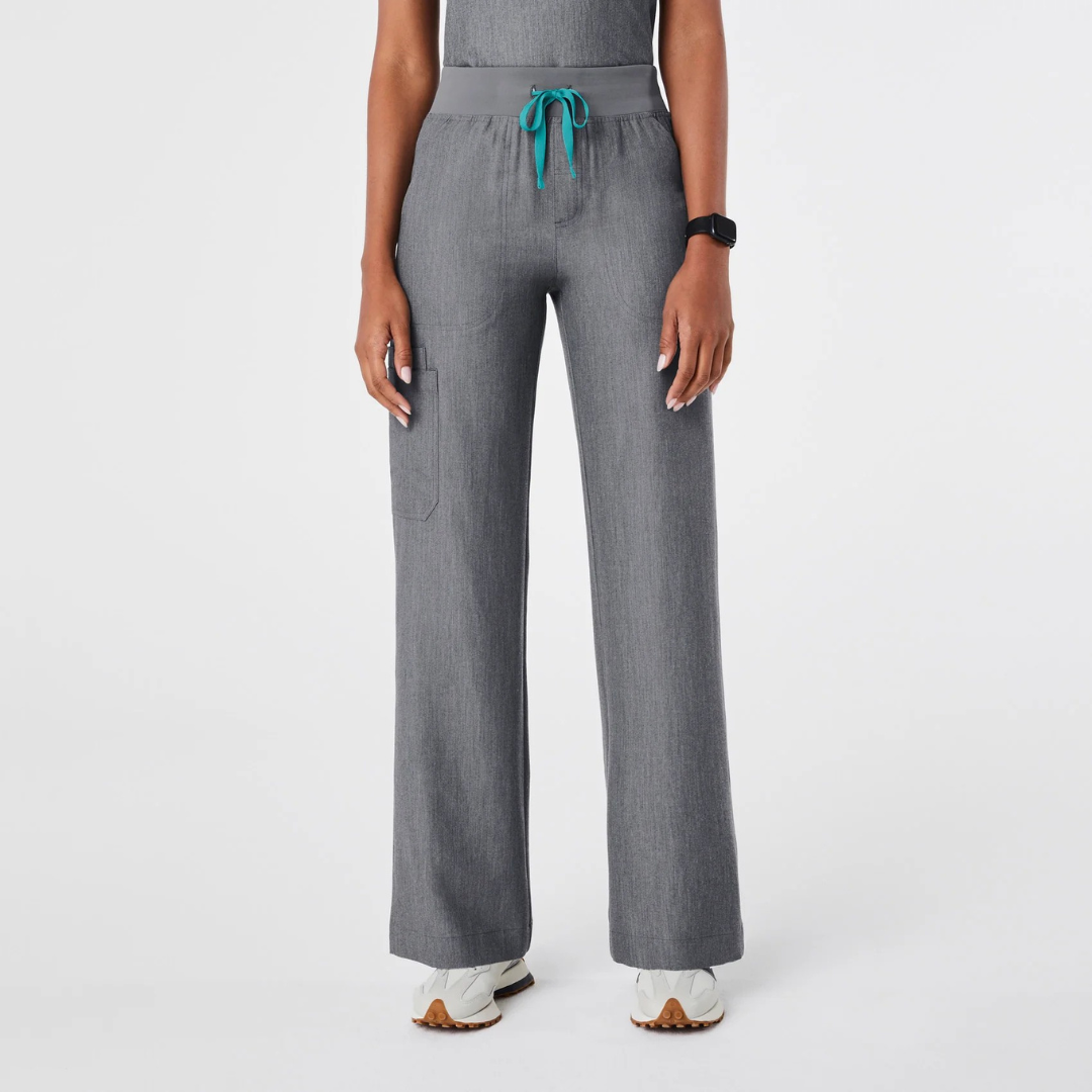 Pantalon Médical à Taille Haute et Jambes Larges