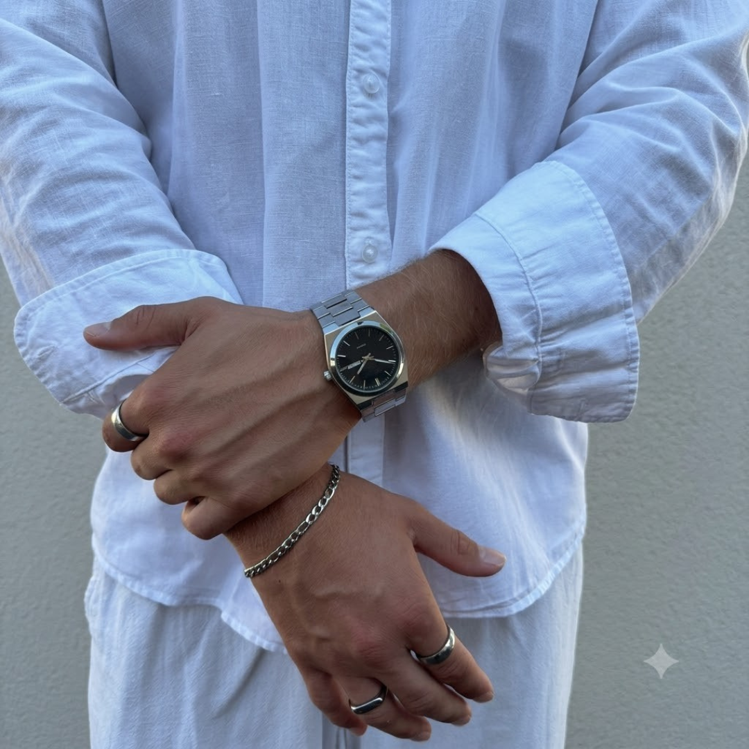 Elegante Herrenuhr aus Edelstahl
