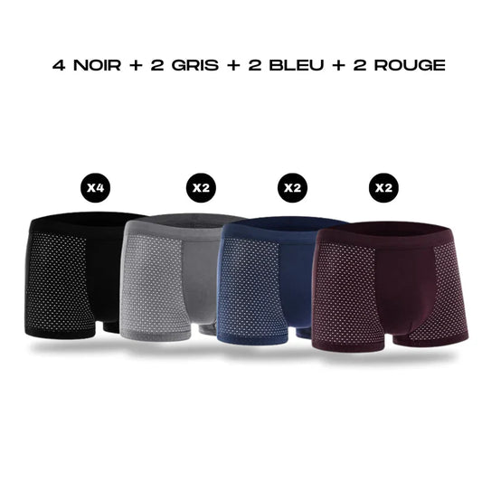 Lot de 10 boxers en fibre de bambou