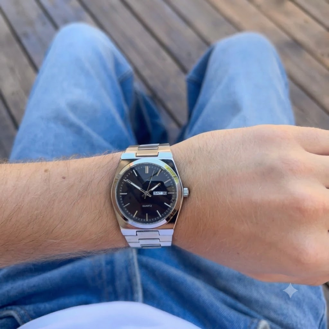 Elegante Herrenuhr aus Edelstahl
