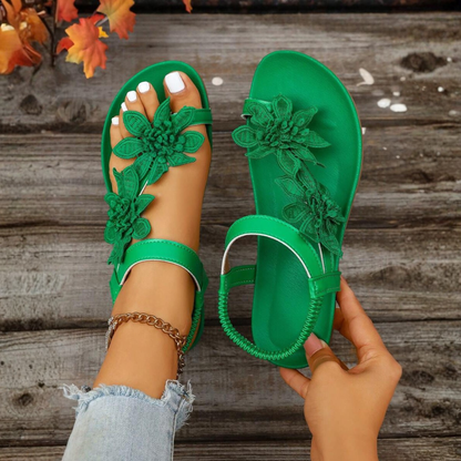 Bequeme Sandalen mit Blumenmuster für Damen