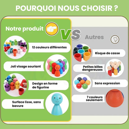 Jeu Montessori en Bois pour Apprendre les Couleurs