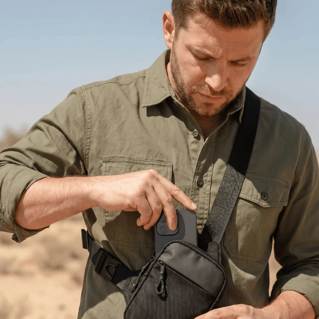 Sac bandoulière antivol compact avec protection RFID