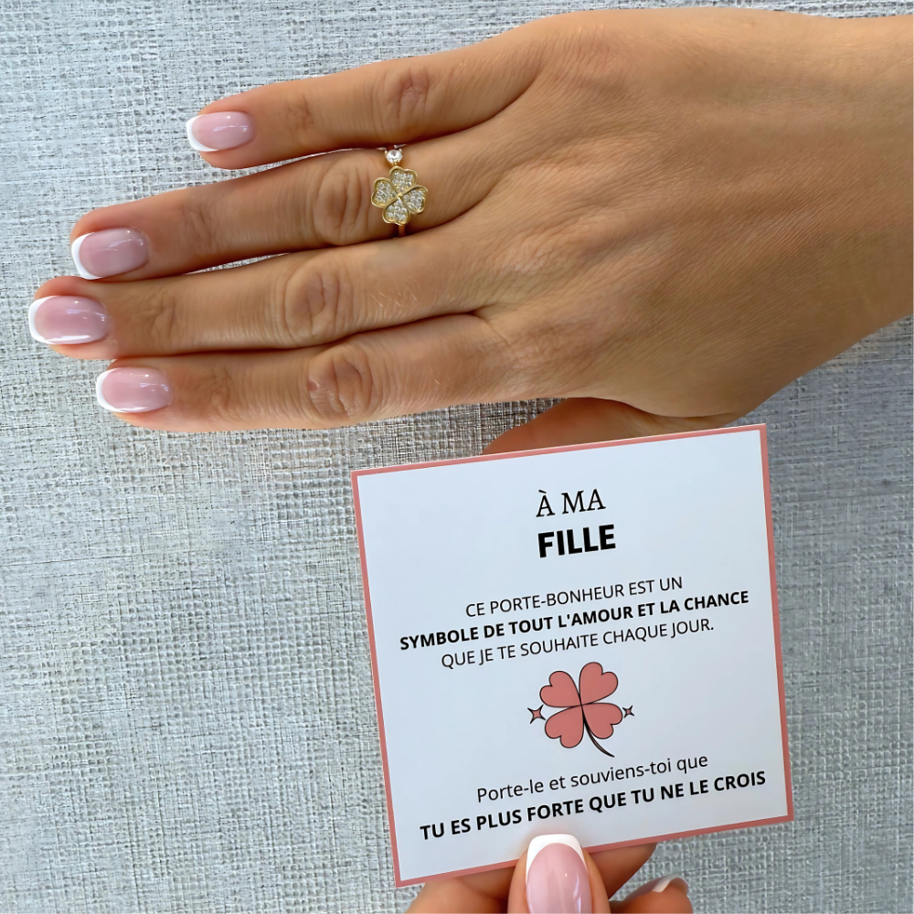 Bague symbolique réglable avec message