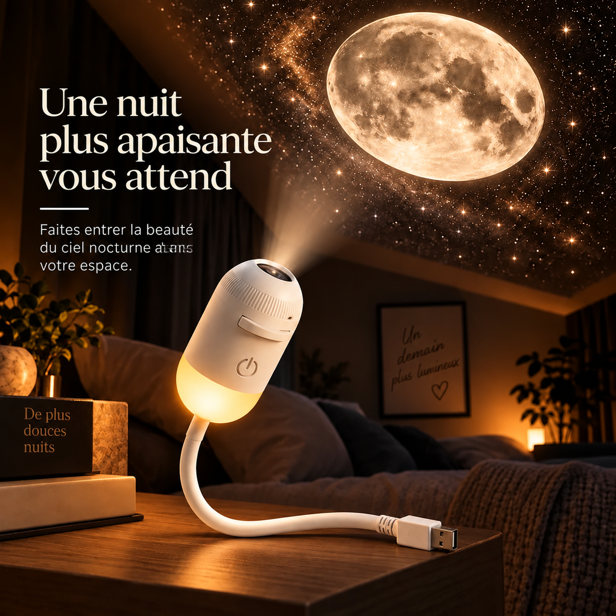 LED-Galaxie-Scheinwerfer mit sanftem Nachtlicht