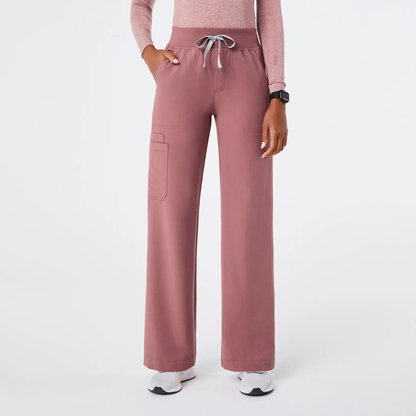 Pantalon Médical à Taille Haute et Jambes Larges
