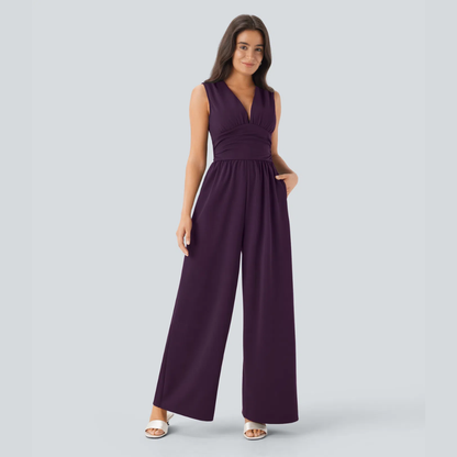 Eleganter ärmelloser Overall aus Satin