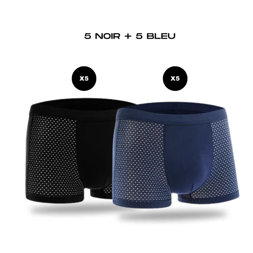 Lot de 10 boxers en fibre de bambou
