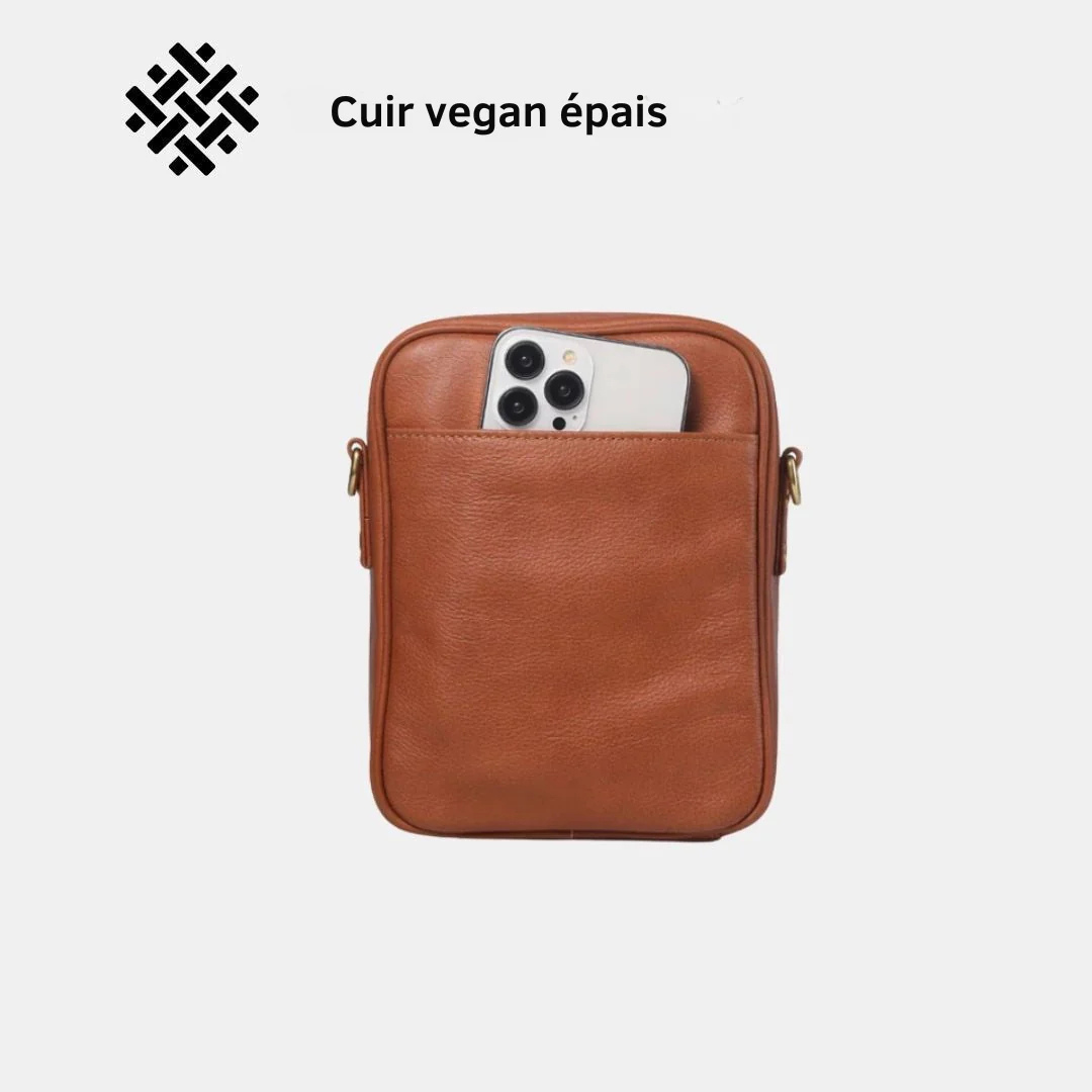 Geräumige, multifunktionale Umhängetasche aus veganem Leder