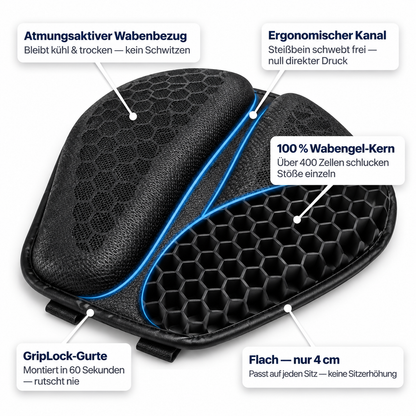 Coussin Moto en Gel Ergonomique