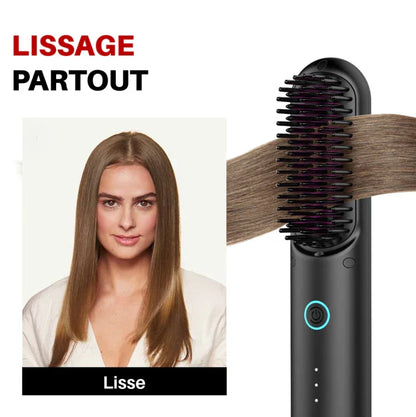 Brosse portable - Lisse, boucle et sèche en un rien de temps