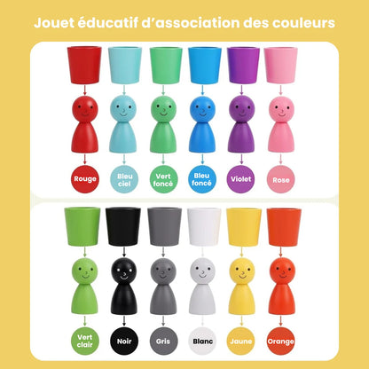 Jeu Montessori en Bois pour Apprendre les Couleurs