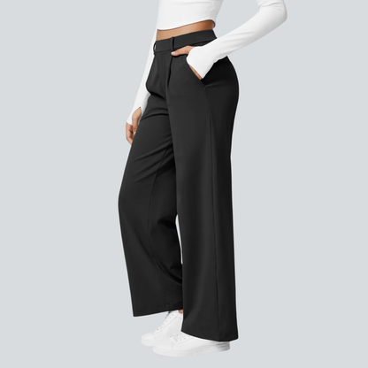 Pantalon fluide taille haute femme