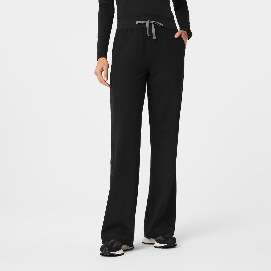 Pantalon Médical à Taille Haute et Jambes Larges