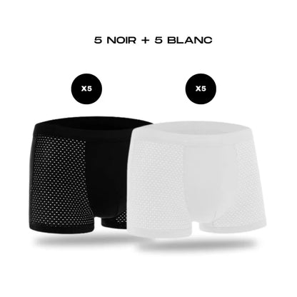 Lot de 10 boxers en fibre de bambou