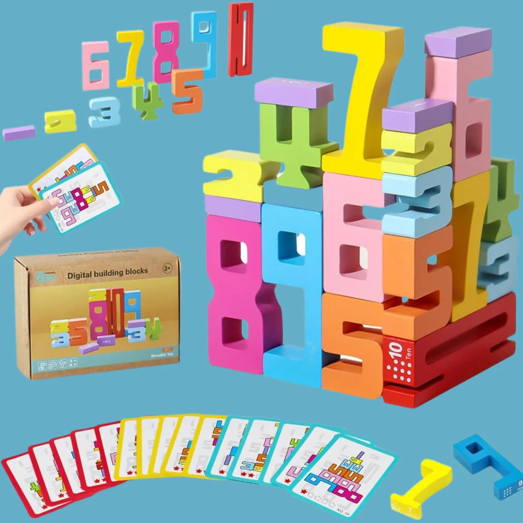 Blocs de Construction en Bois avec Chiffres