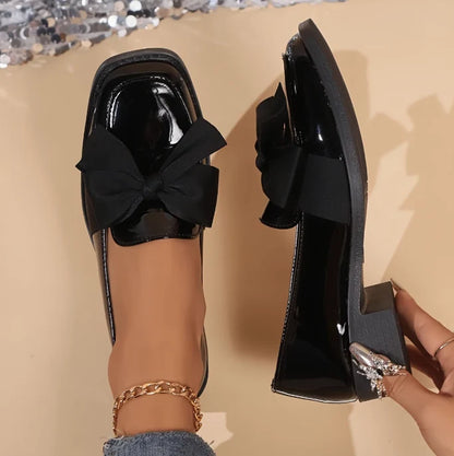 Mocassins Vernis Femme à Nœud