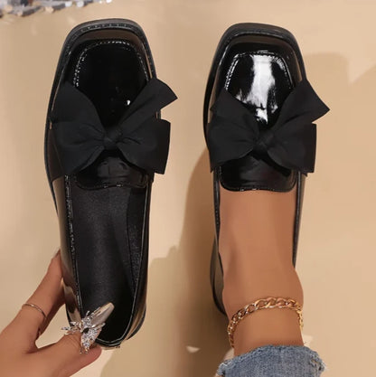 Mocassins Vernis Femme à Nœud