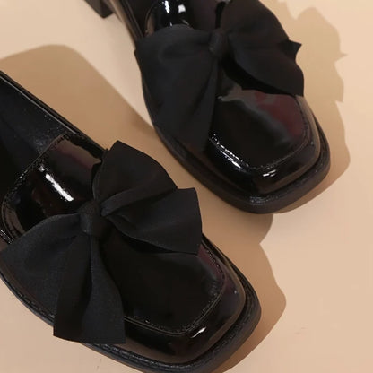 Mocassins Vernis Femme à Nœud