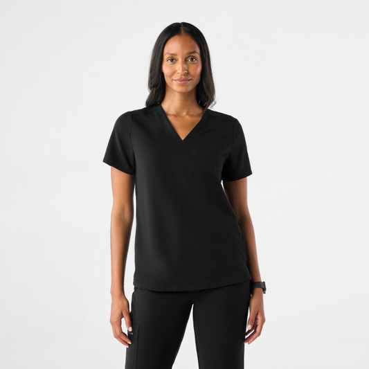 Blouse médicale col V confortable et professionnelle