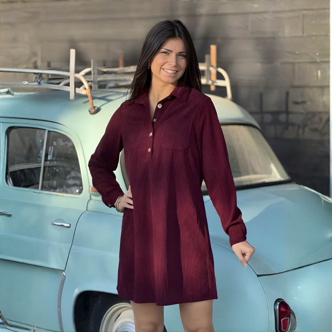 Robe Élégante Col Zippé