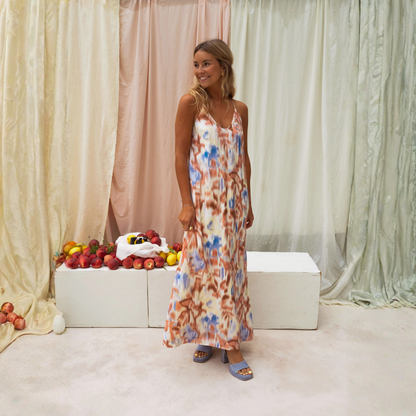 Robe longue fluide élégante femme