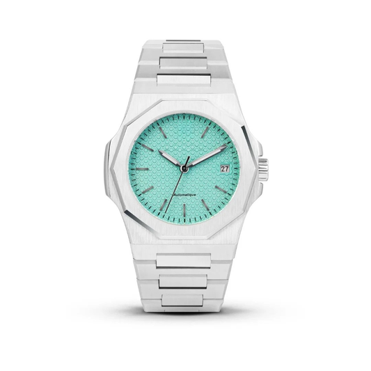 Montre automatique acier turquoise élégante